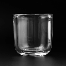 China Unique Clear Thick Glass Wall 168ml Glass Candle Jar manufacturer