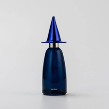 China Custom Color 50ml Blue Glass Perfume Bottle with Creative Cap manufacturer