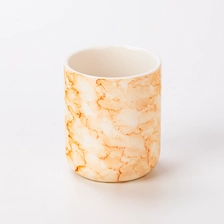 China Modern Style Marble Pattern Ceramic Jar Empty Ceramic Candle Holder for Candle Packing manufacturer