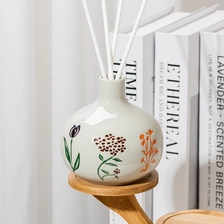 China Retro Style Offwhite Glazed Ceramic Bottle Ceramic Reed Diffuser Bottles manufacturer