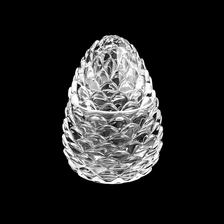 China Customizable Color Egg Shape Glass Candle Holder with Glass Lid 6oz Capacity for Wedding & Home Decor manufacturer