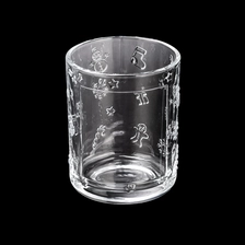 China New Arrival Custom Label & Color 15oz Cylinder Glass Candle Jar with Fancy Pattern for Home and Wedding Decorations manufacturer