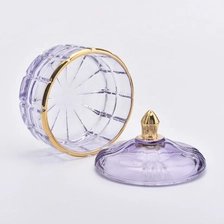China Luxury round votive long glass candle holders with lid manufacturer