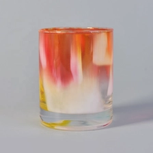China 8oz Home decoration vintage painted glass candle holder manufacturer
