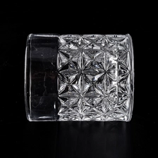 China clear glass candle holders with diamond pattern manufacturer