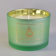 China 10oz Wholesales Custom matte electroplated glass candle holder manufacturer