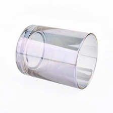 China colored candle jars glass with iridescent colors manufacturer