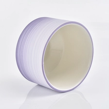 China Purple line ceramic candle jars for home decorations manufacturer