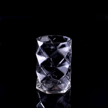 China 6oz 8oz 10oz Wholesales geometric crystal luxury glass candle holder manufacturer