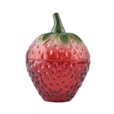 China kawaii cute strawberry red glass candle holders home decorations candle jar manufacturer