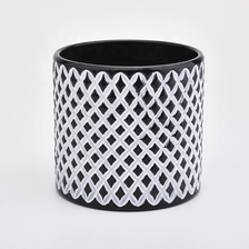 China 600ml grid glass candle jars for home decor candle holder decor manufacturer
