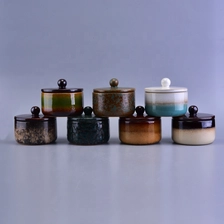 China Wholesales round ceramic jar candle with lids 10oz 12oz manufacturer
