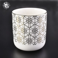 China Sunny 400ml snow appearance pattern electroplating ceramic candle holders manufacturer
