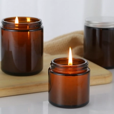 China soy wax glass candle jar with aluminium cap 250ml manufacturer