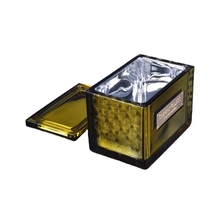 China Wholesales luxury spray square gold glass candle holders with lid manufacturer