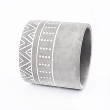 China 21oz engraving grey cement candle containers home decor concrete candle holders manufacturer