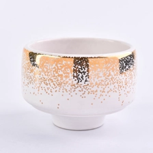 China Hot stamping luxury ceramic bowl candle jars for candle making manufacturer