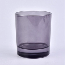 China home decor smoky grey glass candle jars manufacturer