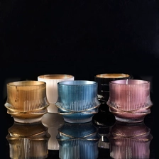 China 10oz Home decoration luxury heat resistant blue candle glass jar holder manufacturer