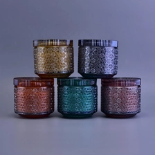 China 10oz 20oz Christmas custom luxurious snow candle glass holder with lid manufacturer