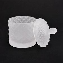 China 110ml matte white cute little glass candle holders with lid  home decorations manufacturer