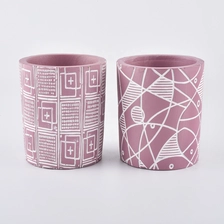 China Wholesales cylinder pink Ceramic Candle jars 10oz manufacturer