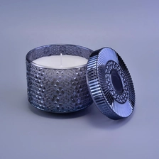 China 8oz 10oz 12oz Wholesales custom snow luxury glass candle jar with lid manufacturer