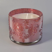 China 10oz Wholesales Christmas crystal romantic crystal glass candle jar manufacturer