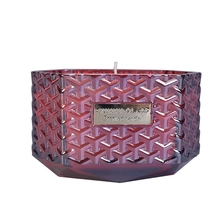 China 6oz 8oz 10oz Wholesales geometric scented tealight glass candle jar manufacturer