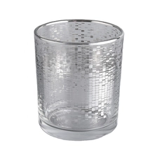 China luxury silver pattern glass candle jar manufacturer