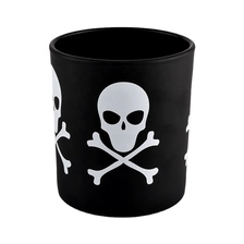 China home decor white printing glass candle holder manufacturer