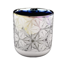 China luxury ceramic candle jar with gold artwork manufacturer