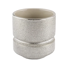 China Manufacturer new design silver ceramic empty candle jars 10oz 8oz manufacturer