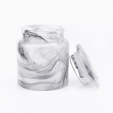 China overlay glass bath accessories sets white and black glass jar with lid for bathroom manufacturer