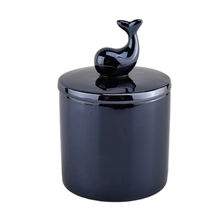 China animal ceramic candle jar with animal lid manufacturer