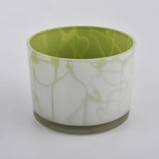 China New decoration for 3 wick glass candle containers manufacturer