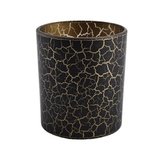 China luxury crackle black glass candle vessel manufacturer