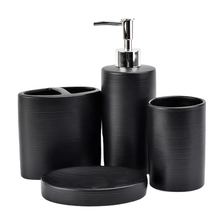 China Sunny Glass black 5 Piece Bathroom Accessory Set manufacturer