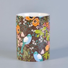 China Sunny own design ceramic candle holder with decal printing manufacturer