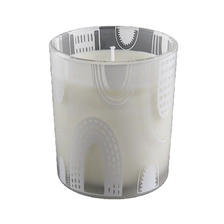 China white frosted glass candle jar with silk screen printing manufacturer