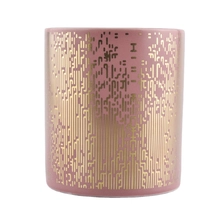 China luxury pink ceramic candle jars with gold artwork manufacturer