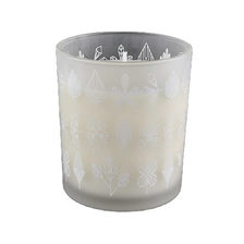 China white frosted glass candle jars for home decoration manufacturer