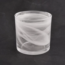China mouth blown white glass candle jars for home decoration manufacturer