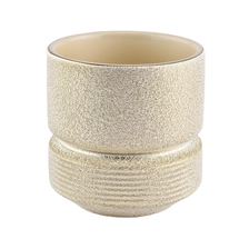 China Wholesasles luxury new gold ceramic empty candle jars 10oz 8oz 12 oz manufacturer