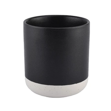 China Sunny black ceramic candle container with wood lid manufacturer