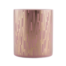 China luxury ceramic candle jars with gold pattern manufacturer
