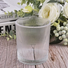 China luxury stripe pattern glass candle holder manufacturer