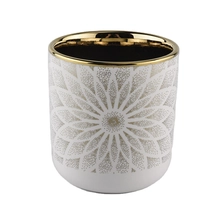China Isolation of electroplating pattern on the ceramic candle jar manufacturer
