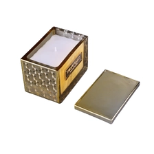 China Home decor scented gold square glass candle jars with lid 8oz 10oz manufacturer