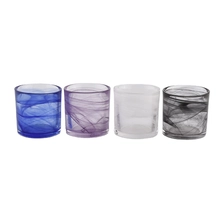 China luxury home decor frosted white glass candle jars manufacturer